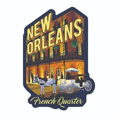 French Quarter New Orleans Louisiana Sticker Decal Bumper Sticker - Image 1 of 2