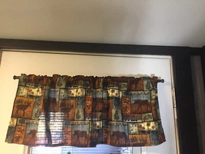 Brown Moose And Wildlife Handcrafted Window Valance FREE SHIPPING - Picture 1 of 2