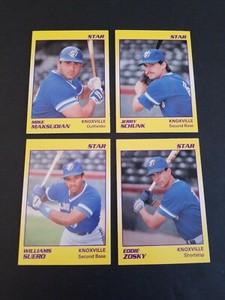 4-1990 STAR CO. ROOKIES KNOXVILLE BLUE JAYS ZOSKY SCHUNK SUERO MAKSUDIAN MINT