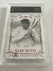 2017 Leaf Babe Ruth #49 Immortal Collection RED FOIL /20 GRADED ARENA CLUB 9 MNT - Picture 1 of 5