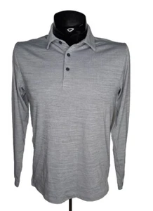 WALTER HAGEN Long Sleeve Polo Shirt Mens Small Gray Golf 11 Majors Wicking L/S - Picture 1 of 8