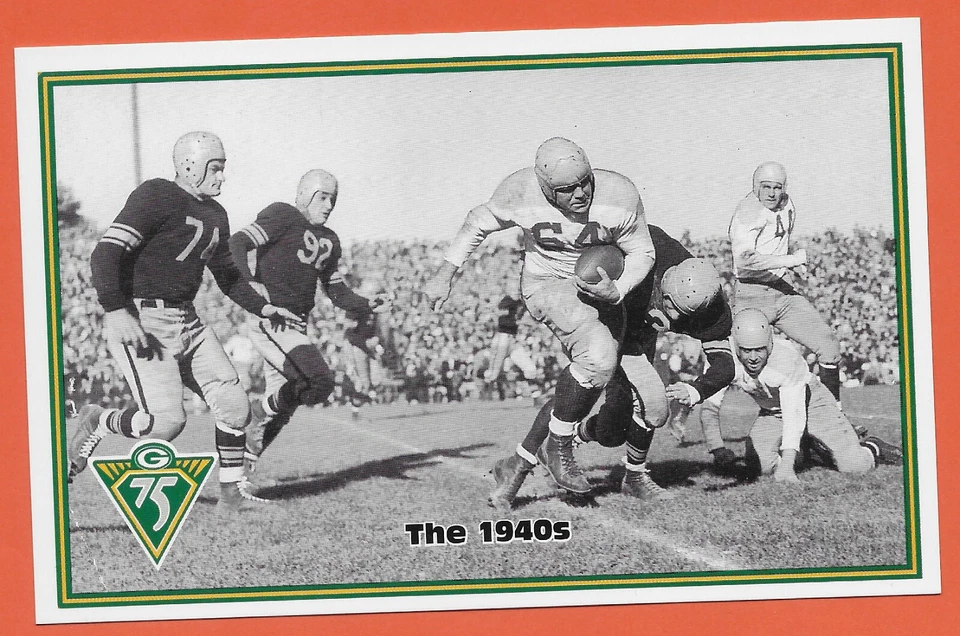 Green Bay Packers postcard THE 1940'S Don Hutson Tony Canadeo Ted Frisch stars - Image 1 of 1