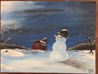 Hand Painted Country Snowman Acrylic On Wood By Rb Wallace Painting January 2022