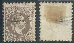 1874-80 ÖSTERREICH GEBRAUCHT ABBILDUNGEN 25 K DEFEKT RÜCKSEITIGE ABSCHREIBUNG - A100 - Bild 1 von 1