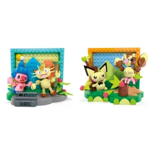 2x NEW Mega Construx Pokémon Set Country & Town Scene Pichu Pidgey Meowth Blocks - Picture 1 of 6