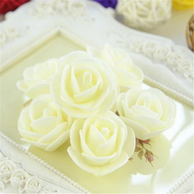 100-500pcs 3.5cm PE Foam Rose Flower Head Artificial DIY For Wedding Home Deco - Image 1 of 4