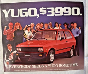 1986 YUGO SALES CARD - Picture 1 of 2