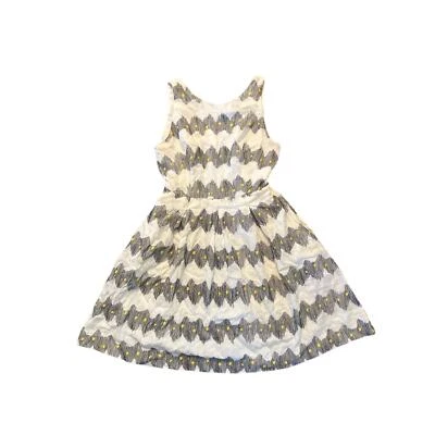 Mujeres 4 Vestido Anthropologie Corey Lynn Calter Crema Lino Bordado Ajuste Acampanado  Foto 1 de 4