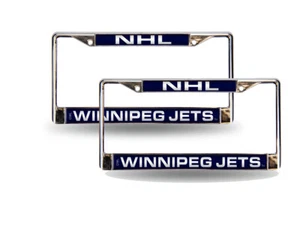 Winnipeg Jets NHL Chrome Metal (Set of 2) Laser Cut License Plate Frames for - Picture 1 of 5