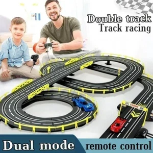 Electric Cars Racing Track Rail Car Double Remote Control Toy Circuit Railway Us - Picture 1 of 84