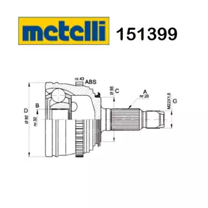 GIUNTO SEMIASSE LATO RUOTA HONDA CIVIC - ROVER 45 - 400 METELLI PER GCV1123 - Imagen 1 de 1