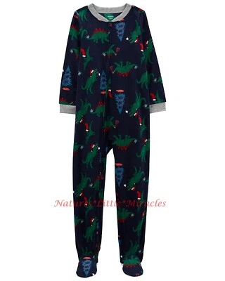 Pijama de una pieza de dinosaurio de Navidad niño talla 5-14 manta para dormir Santa Carters Foto 1 de 2