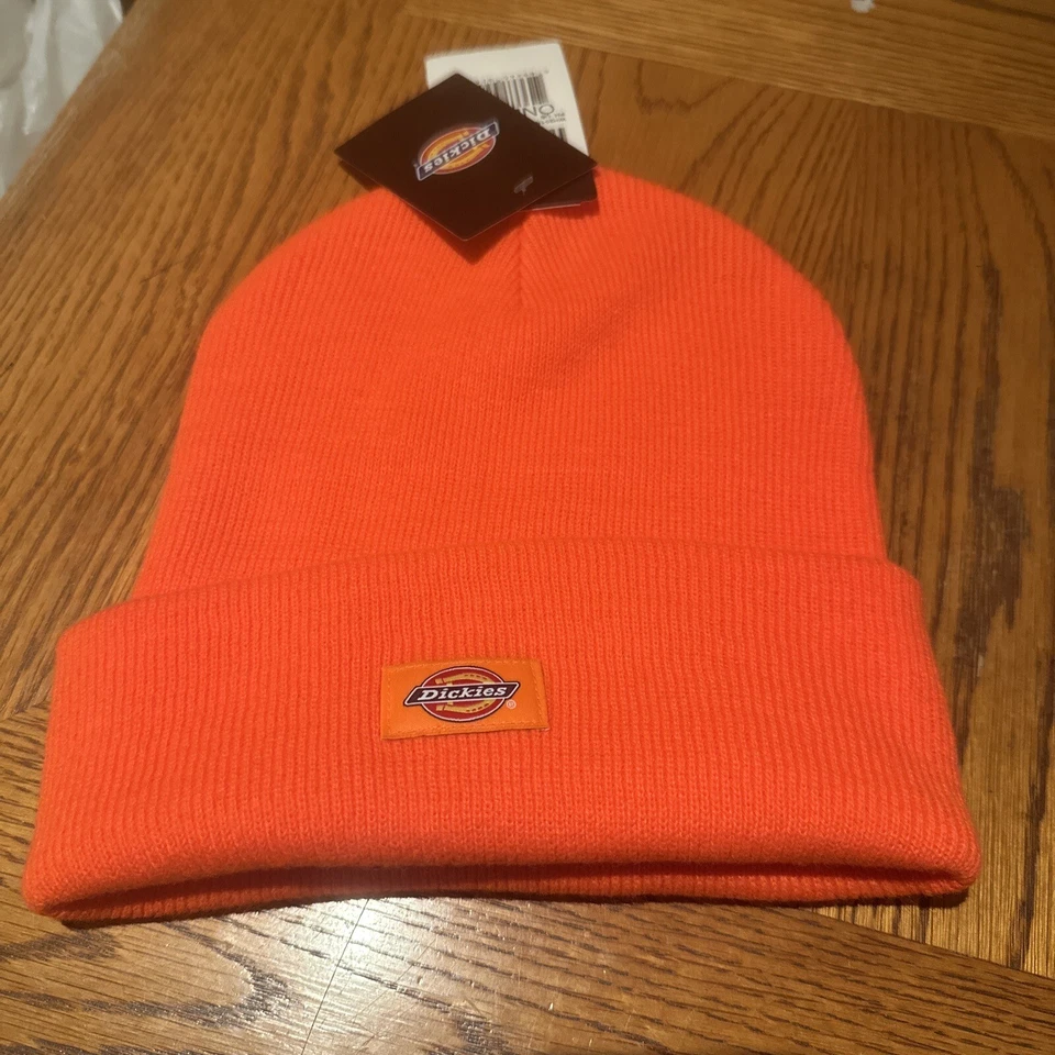 Dickies Men's Cuffed Knit Beanie Hat Fashion Neon Orange One Size (2)