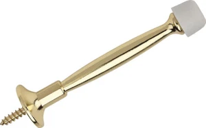 Lot of 8 Stanley National N287059 Polished Brass 4" Rigid Solid Door Stops - Picture 1 of 1