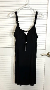 Black Sundress Sleeveless Stretch Dress Women’s Large Pink Rose NWT - Picture 1 of 10