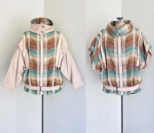 Ted Lapidus donna bomber pelle design retrò giacca convertibile taglia media - Foto 1 di 11