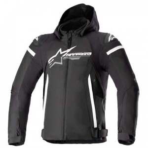 Alpinestars Men's ZACA Waterproof Motorcycle Jacket/Hoodie (Black/White)