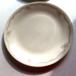 Corelle Dinner Plates English Breakfast Retired Pattern Pink Blue Stripe - Picture 1 of 7