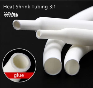 Tubo termorretráctil tubo doble pared 3:1 pegamento adhesivo marino impermeable blanco - Imagen 1 de 10