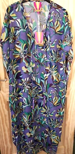 Badgley Mischka Beach Cover Up. Purple with flowers One Size NEW. Sheer, Summer - Picture 1 of 6