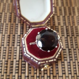 Vintage 925 Sterling Silver Ring, Smoky Quartz Ring, Size P.5 US 7.5, 1981 - Picture 1 of 8