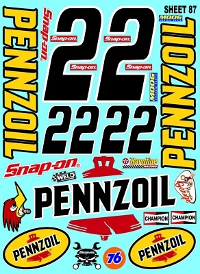 WHITE VINYL RACING Sticker Racing SHEET 87-R/C MODEL Die-cut -Decals 1/12-1/10 - Image 1 of 4