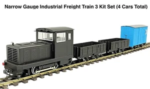 On30/Oe Aru Narrow Gauge Freight Train 3-Kit Set 0e Industrial Locomotive Wagon - Picture 1 of 19
