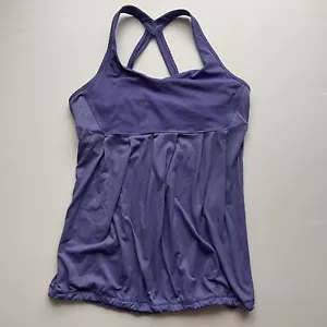 Lululemon Singlet Adult CA 12 AU 16 Purple Built in Bra Pilates Yoga Women - Picture 1 of 5