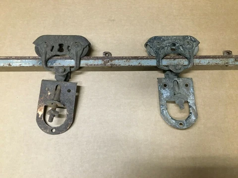 Antique Door Slider Myers Double Rollers 7' Foot Track Metal VTG Old 1623-21B Cover