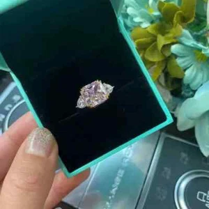 4Ct Lab Created Diamond Three Stone Engagement Ring 14K White Gold Finish - Picture 1 of 4