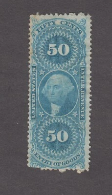 USA 1862. George Washington. Revenue Stamp. Entry of Goods. Scott # R55c. Used - Image 1 of 2