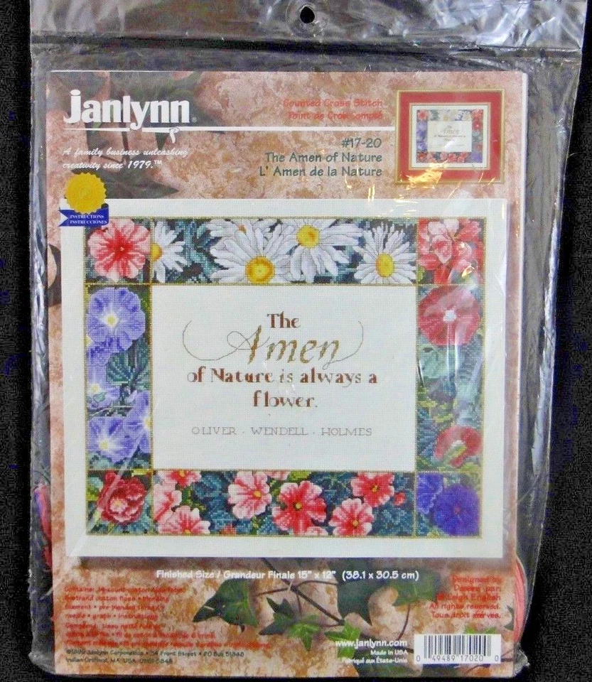 Janlynn The Amen of Nature Is Always a Flower Counted Cross Stitch Kit