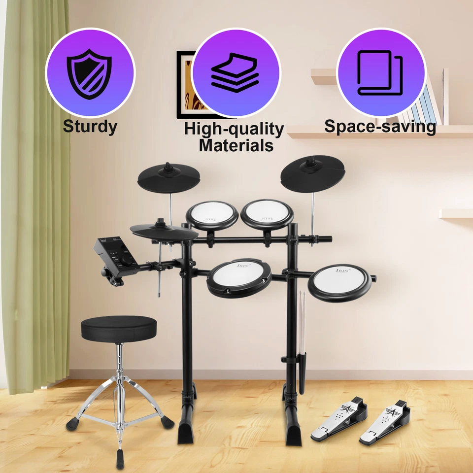 Juego de batería electrónica Kit de batería electrónica 300 sonidos para principiantes y adultos Foto 1 de 4