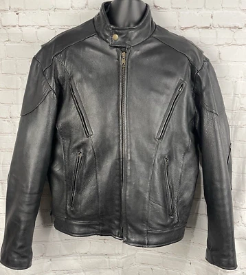 Chaqueta de cuero genuino de alta resistencia UNIK con forro extraíble 8 bolsillos talla 46 Foto 1 de 4