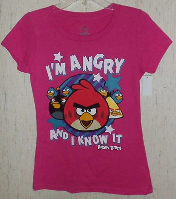 NWT WOMENS ANGRY "I'M ANGRY AND I KNOW IT" BRIGHT PINK T-shirt  SIZE M - Image 1 of 3