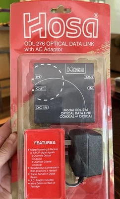 Hosa Technology ODL-276 Optical Coaxial Data Link with AC Adaptor - NEW - Image 1 of 2