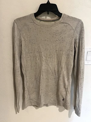 Top Smartwool Merino Capa Base Cuello Redondo Manga Larga Mujer Talla M Crema/Gris Foto 1 de 4