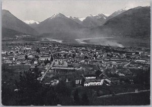 Snow Capped Alps Mountains, Panorama View of Domodossola Italy, c1950s, RPPC - Picture 1 of 2