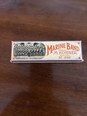 Armónica Vintage M. Hohner Marine Band Nº 1896 - Llave de C, caja original Foto 1 de 4