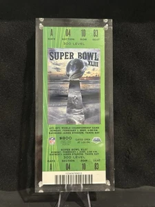 Super Bowl XLII Raymond James Ticket Ben Roethlisberger - Mint In Acrylic - Picture 1 of 1