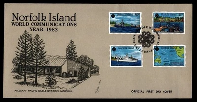 DR WHO 1983 ISLA NORFOLK FDC AÑO COMUNICACIÓN MUNDIAL COMBO R16295 Foto 1 de 2