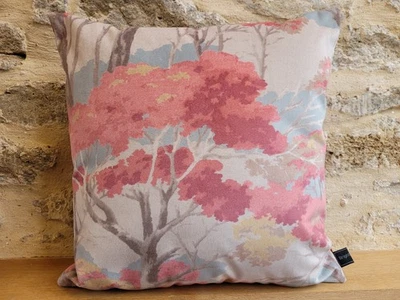 Linwood Omega Arboreal Velvet Print Cloud Duck Egg & Rust Velvet Cushion Cover - Image 1 of 4