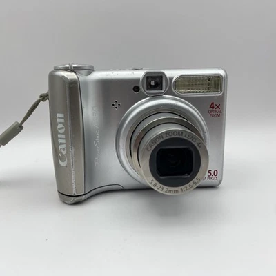Canon PowerShot A530 Digital Camera 5MP 4x Zoom Silver - TAKES AAs - TESTED - Image 1 of 4