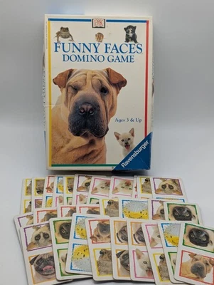 Ravensburger DK Funny Faces Animal Domino Game 28 Domino Cards 1997 (As Is Read) - Image 1 of 4