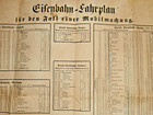 großer Eisenbahn - Fahrplan , bei Mobilmachung , Kommando Stralsund Mecklenburg