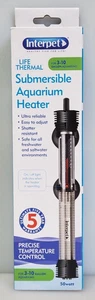 INTERPET 3 - 10 GALLON Submersible Aquarium Heater 50 Watt life thermal - Picture 1 of 1