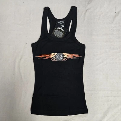 Camiseta sin mangas Jack Daniel's JD para mujer Old No.7 Flames negra grande PANTALLA Foto 1 de 3