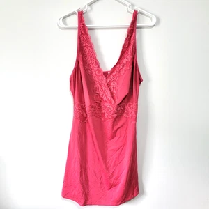 Body Form Nightgown 2X Plus Size Women Sexy Pink Lace Accents Adjustable Straps - Picture 1 of 4