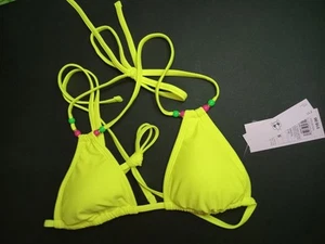 Small (4/6) Women's Beaded Wrap Triangle Bikini Top - Wild Fable™ Yellow - Picture 1 of 5