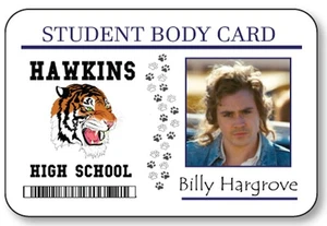 BILLY HARGROVE STRANGER THINGS ID NAME BADGE TAG PROP HALLOWEEN MAGNET FASTENER - Picture 1 of 2